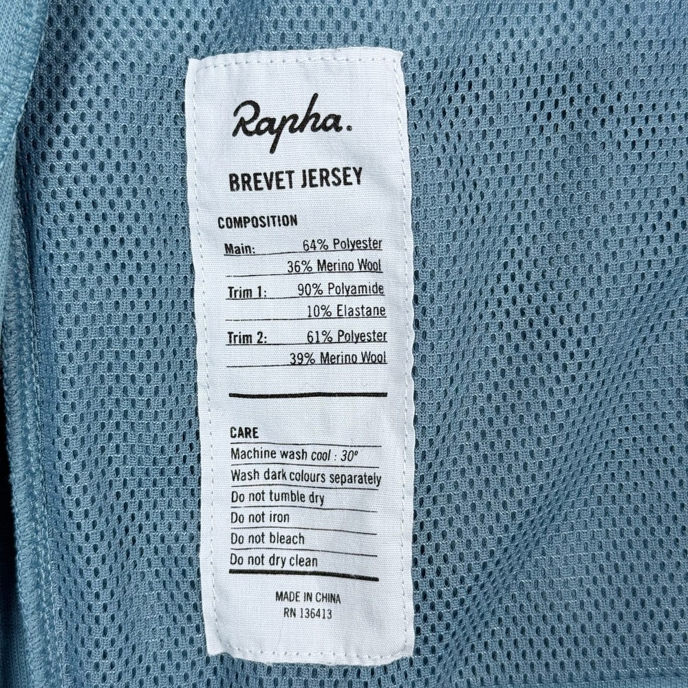 Rapha Brevet Cycling Jersey Mens Medium Blue Full Zip Short Sleeve Reflective - Picture 8 of 10